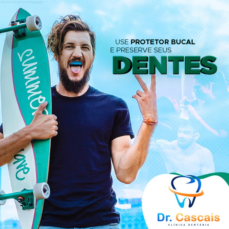 Use protetor bucal! Pratique esporte com segurança e proteja seus dentes.